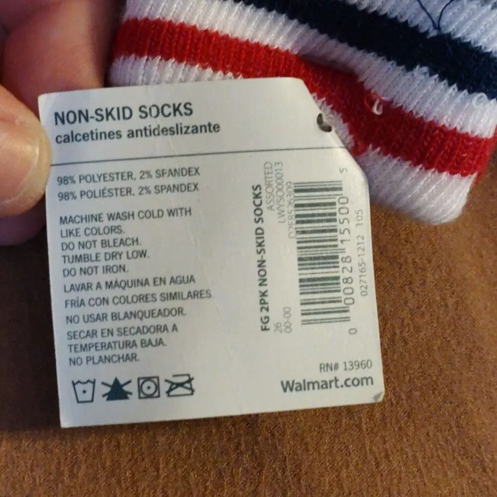 2 Pair Faded Glory Baby Infant Socks 0 - 6 Months Multicolored Striped Stars NEW